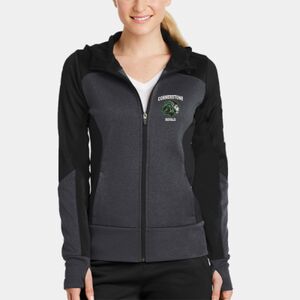 Ladies Tech Fleece Colorblock Full Zip Hooded Jacket Thumbnail